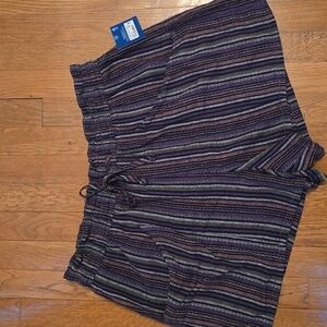 ARIZONA JEAN CO BRAND WOMEN'S JUNIORS BLUE & GRAY STRIPES SUMMER SHORTS SIZE XL